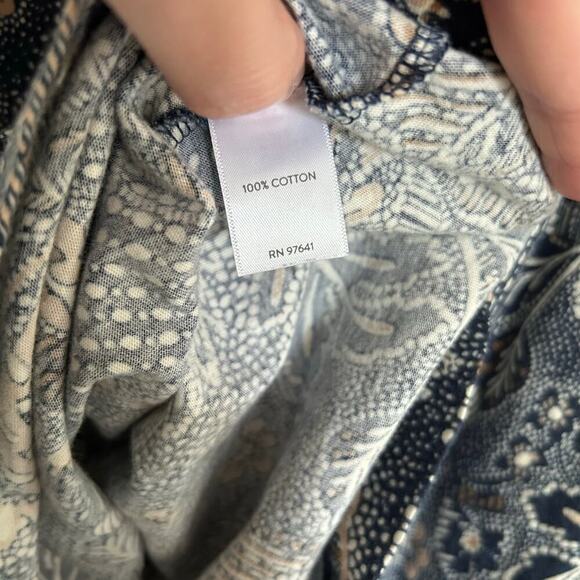 J. Jill Pure Jill Tropical Floral Short Sleeve Mini Dress Women’s Small Blue - Picture 6 of 6